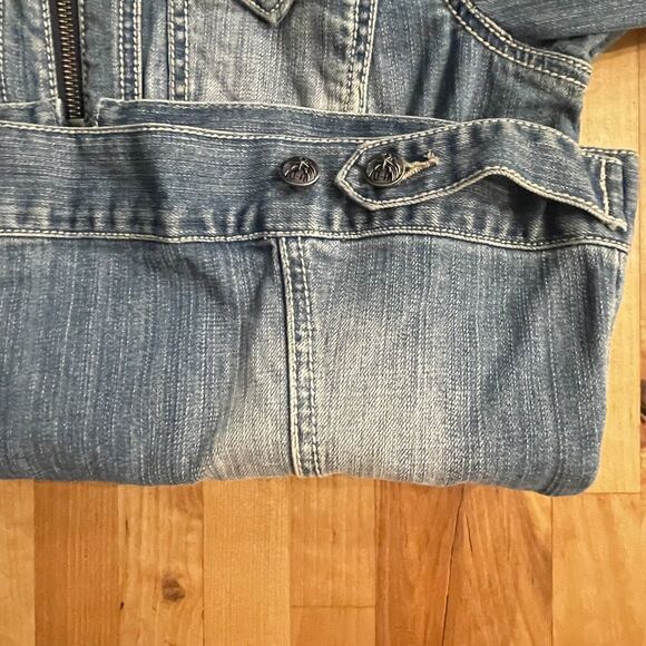 Harley-Davidson Jacket Denim Full Zip‎ Embroidered Womens M - Picture 10 of 11